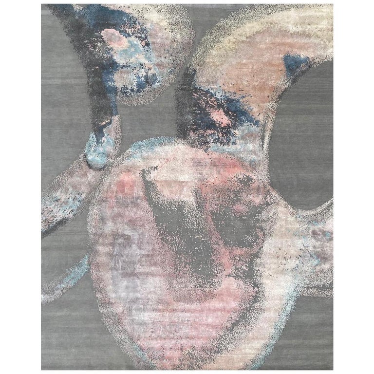 Beautiful New Modern Hand Knotted, Abstract Design Rug For Sale at 1stDibs