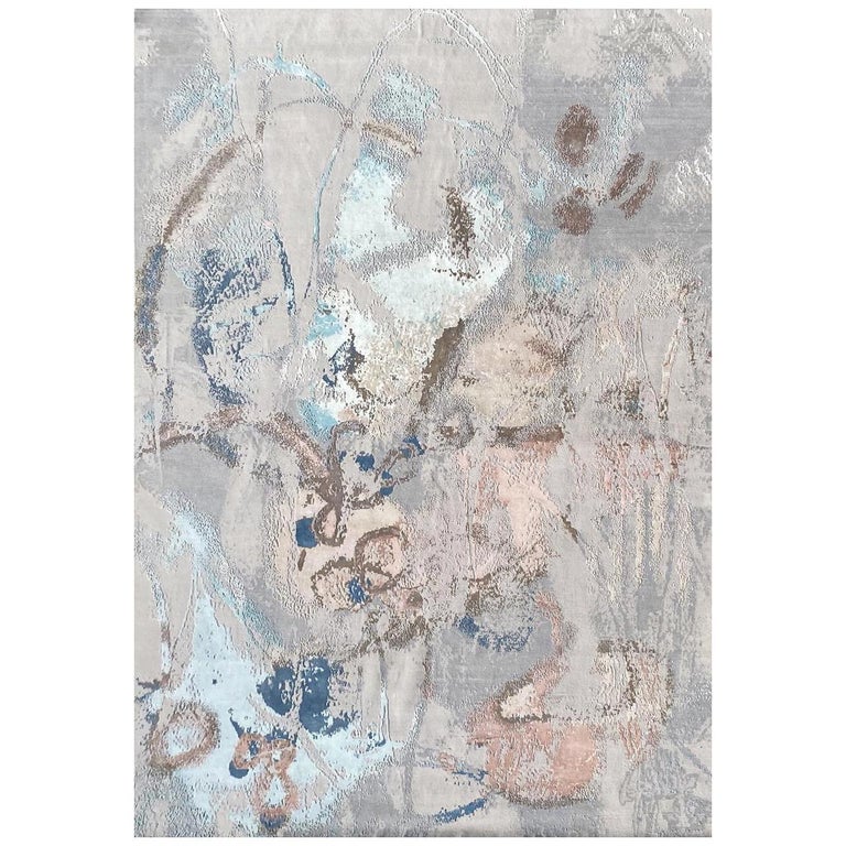 Beautiful New Modern Hand Knotted, Abstract Design Rug For Sale at 1stDibs