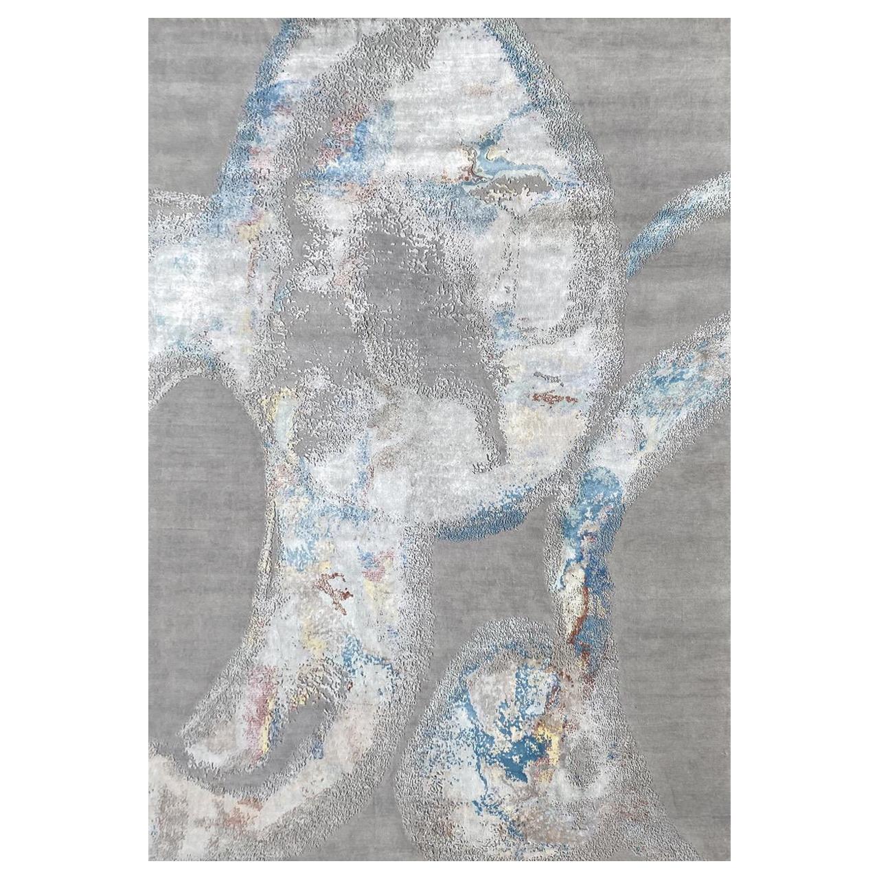 Beautiful New Modern Hand Knotted, Abstract Design Rug