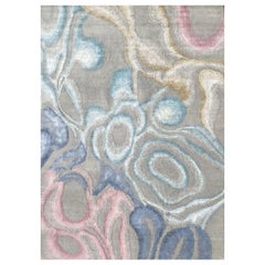 Magnifique tapis moderne noué à la main, de conception abstraite