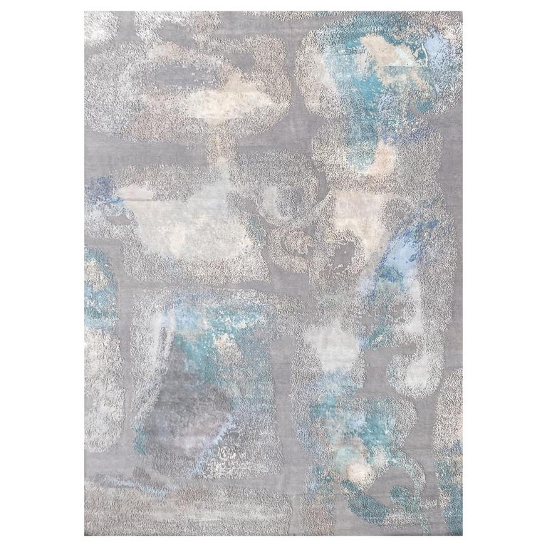 Beautiful New Modern Hand Knotted, Abstract Design Rug For Sale at 1stDibs
