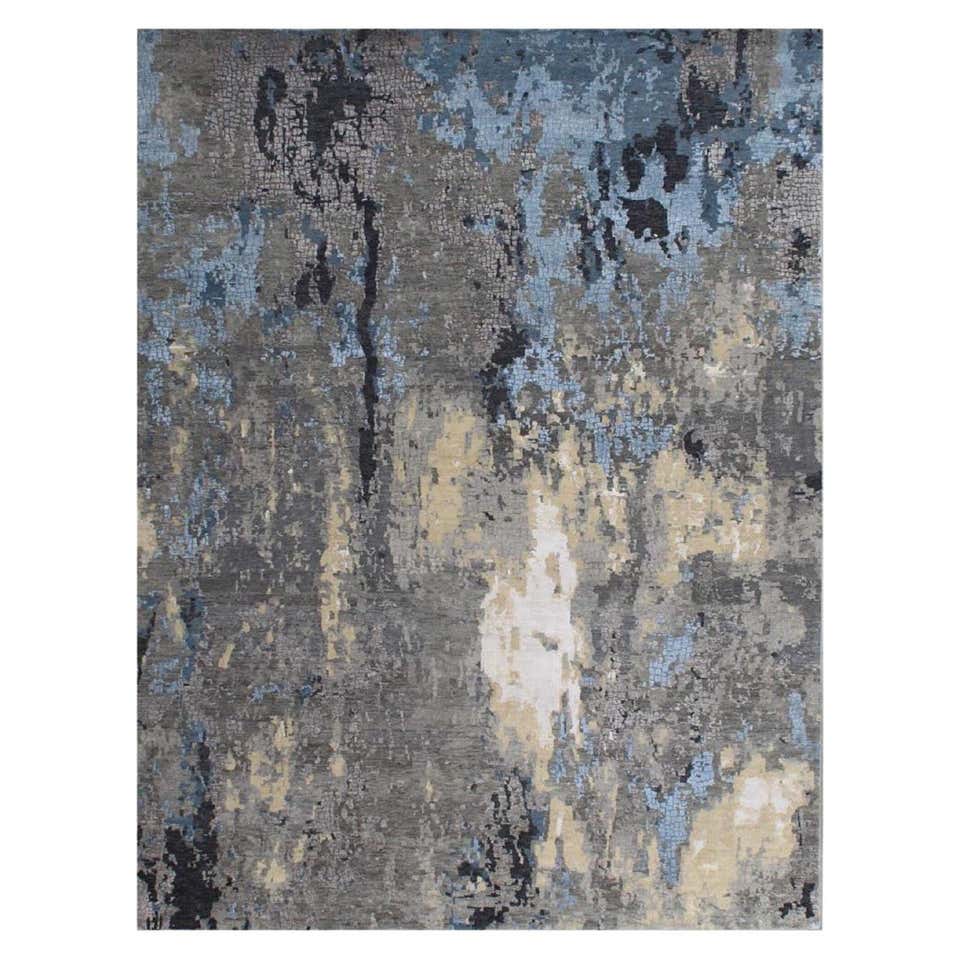 Beautiful New Modern Hand Knotted, Abstract Design Rug For Sale at 1stDibs