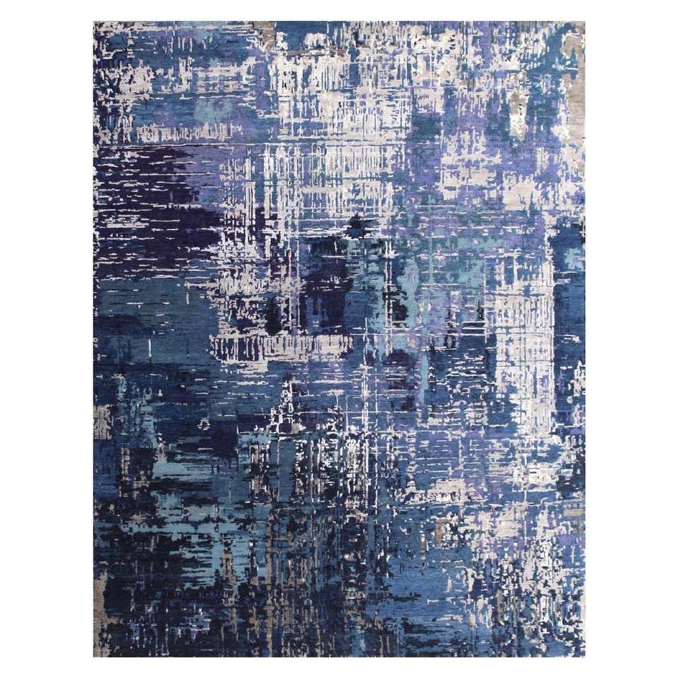 Beautiful New Modern Hand Knotted, Abstract Design Rug For Sale at 1stDibs