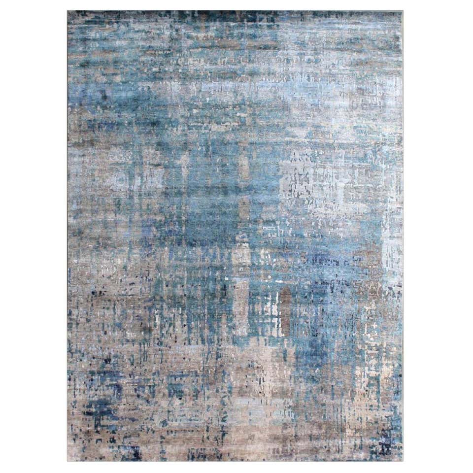 Beautiful New Modern Hand Knotted, Abstract Design Rug For Sale at 1stDibs