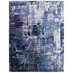 Beautiful New Modern Hand Knotted, Abstract Design Rug