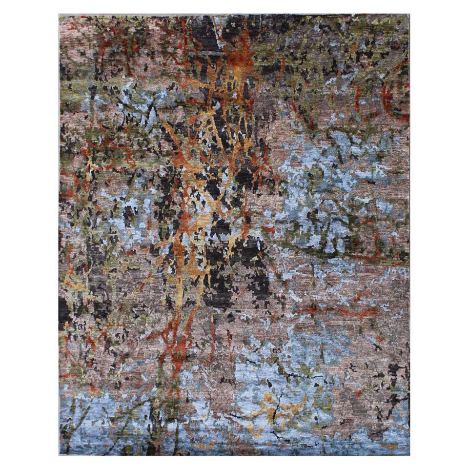 Beautiful New Modern Hand Knotted, Abstract Design Rug