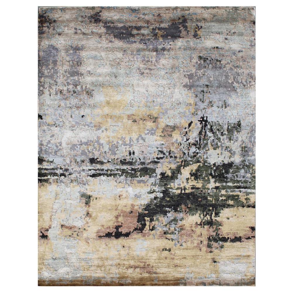 Beautiful New Modern Hand Knotted, Abstract Design Rug