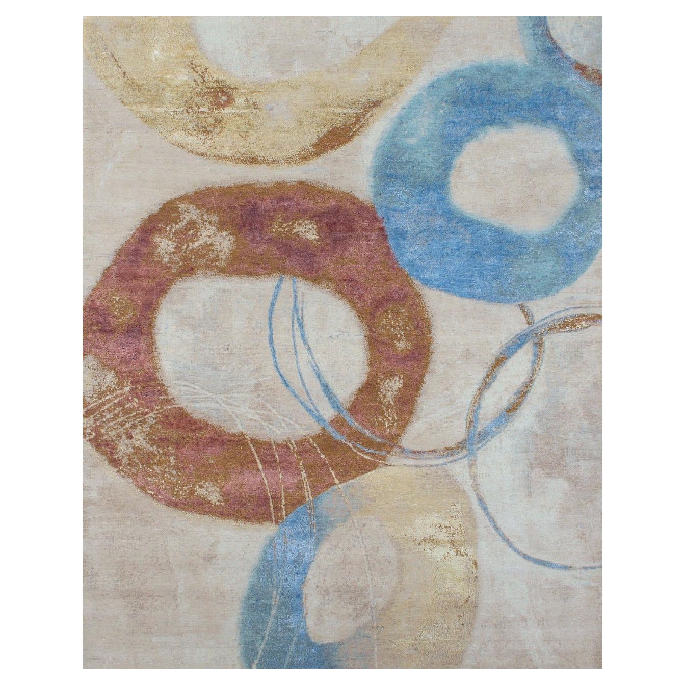 Bobyrug’s Beautiful New Hand Knotted, modern Abstract Design Rug For Sale