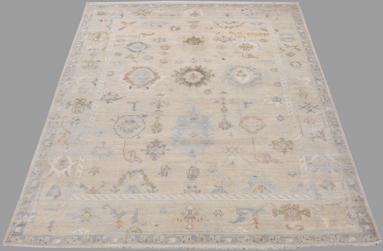 Hand-Knotted Beautiful New Oushak Design Rug For Sale