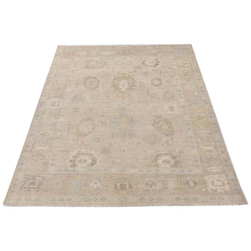 Transitional Style Area Rug with Oushak Design and Neutral Colors For ...