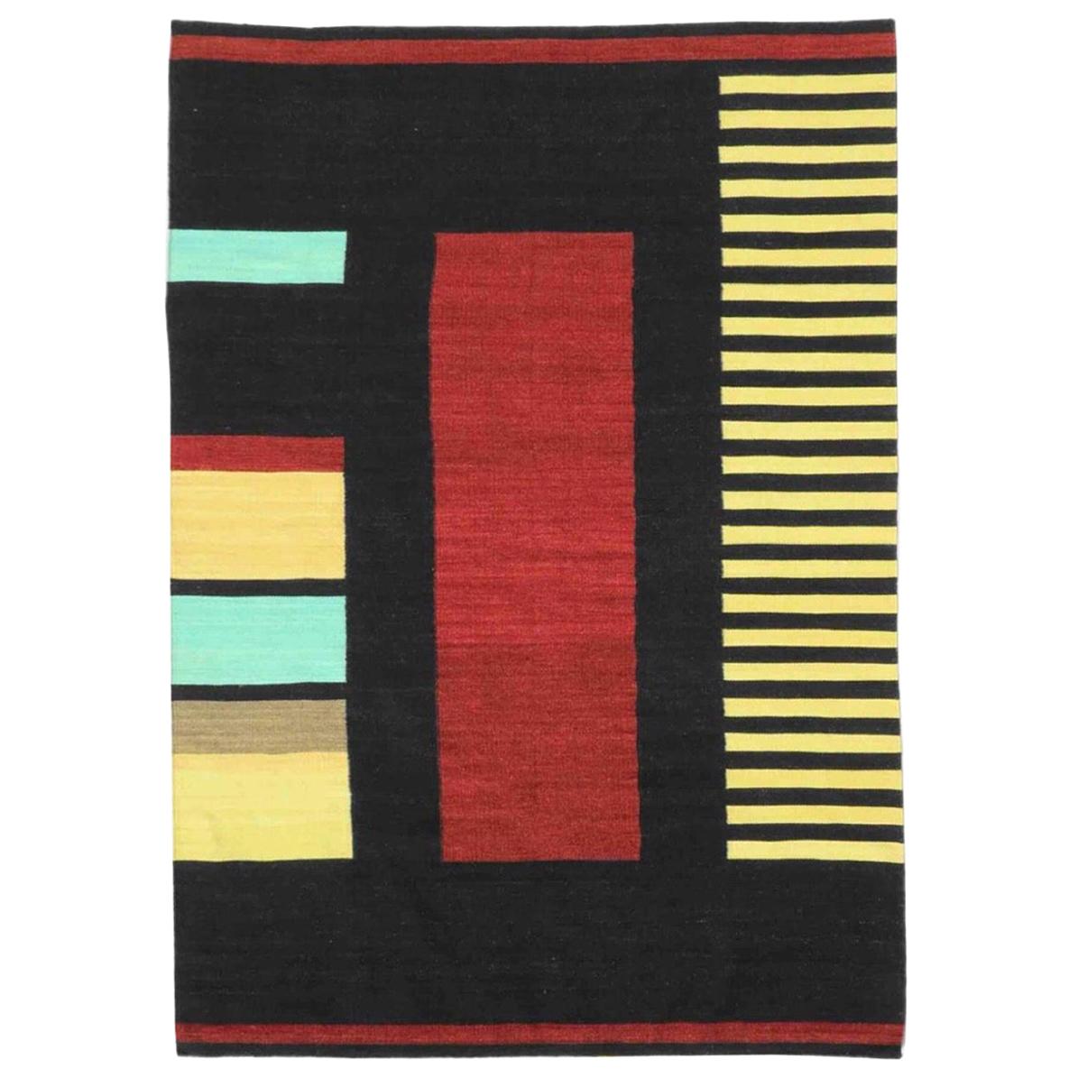 Beautiful New Tribal Design Handwoven Kilim Rug  size 6ft 6in x 9ft 10in For Sale