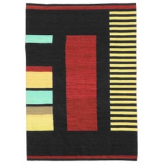 Magnifique tapis Kilim tissé à la main au design tribal, neuf  Taille : 6 pieds 6 po. x 9 pieds 10 po.