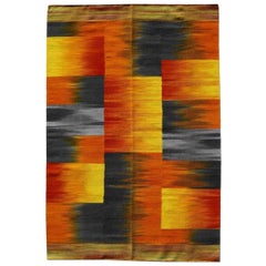 Magnifique tapis Kilim tissé à la main au design tribal, neuf