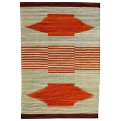 Magnifique tapis Kilim tissé à la main au design tribal, neuf