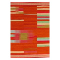 Magnifique tapis Kilim tissé à la main au design tribal, neuf