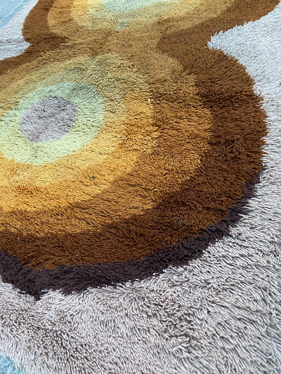 Machine-Made Bobyrug’s Beautiful North European 1960s-1970s Rug For Sale
