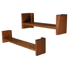 Preciosa estantería de madera de roble Giuseppe Rivadossi, Italia Años 70