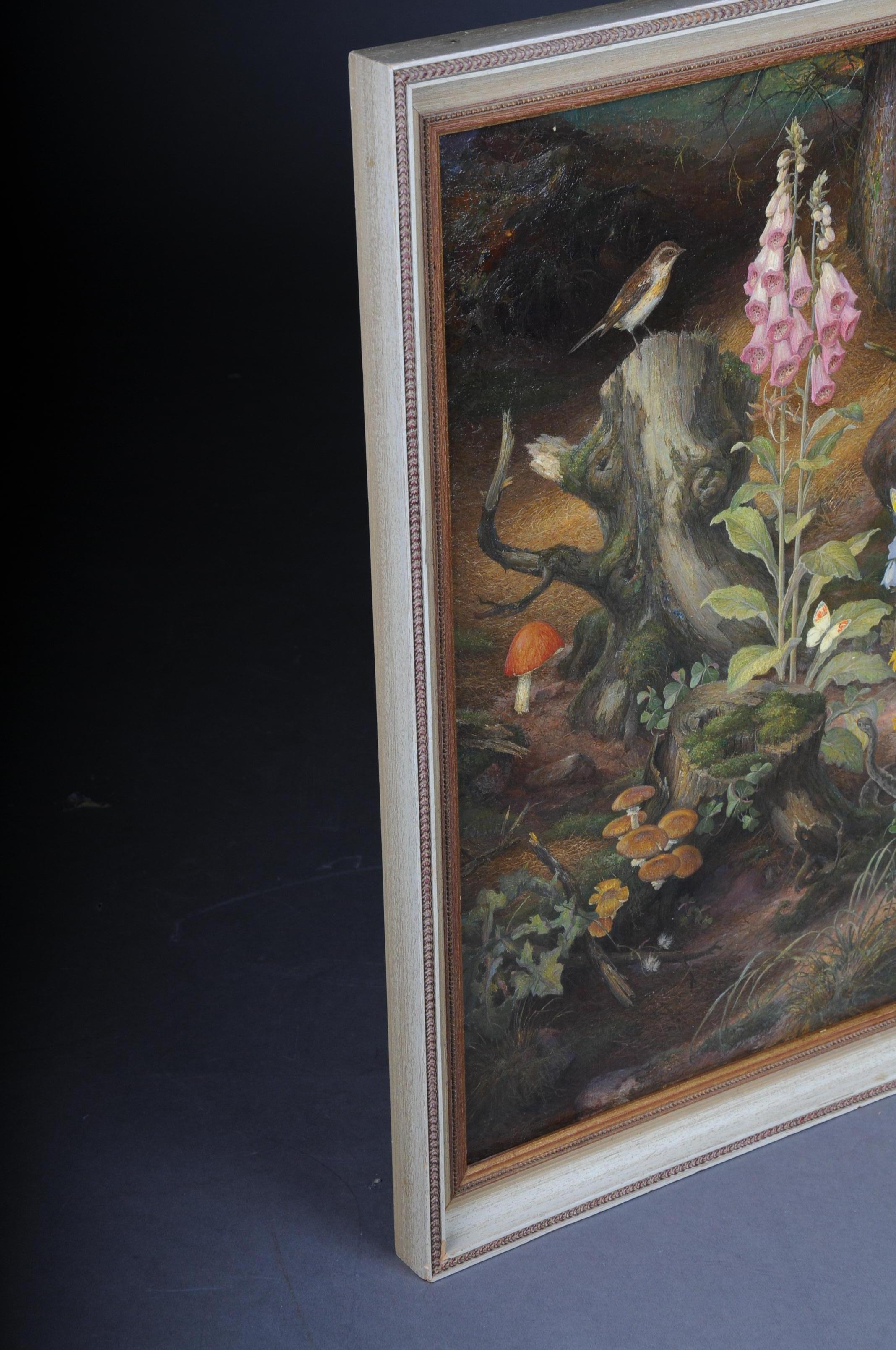 Belle peinture à l'huile de faon, signée K. ROQUETTE 20ème siècle en vente 10