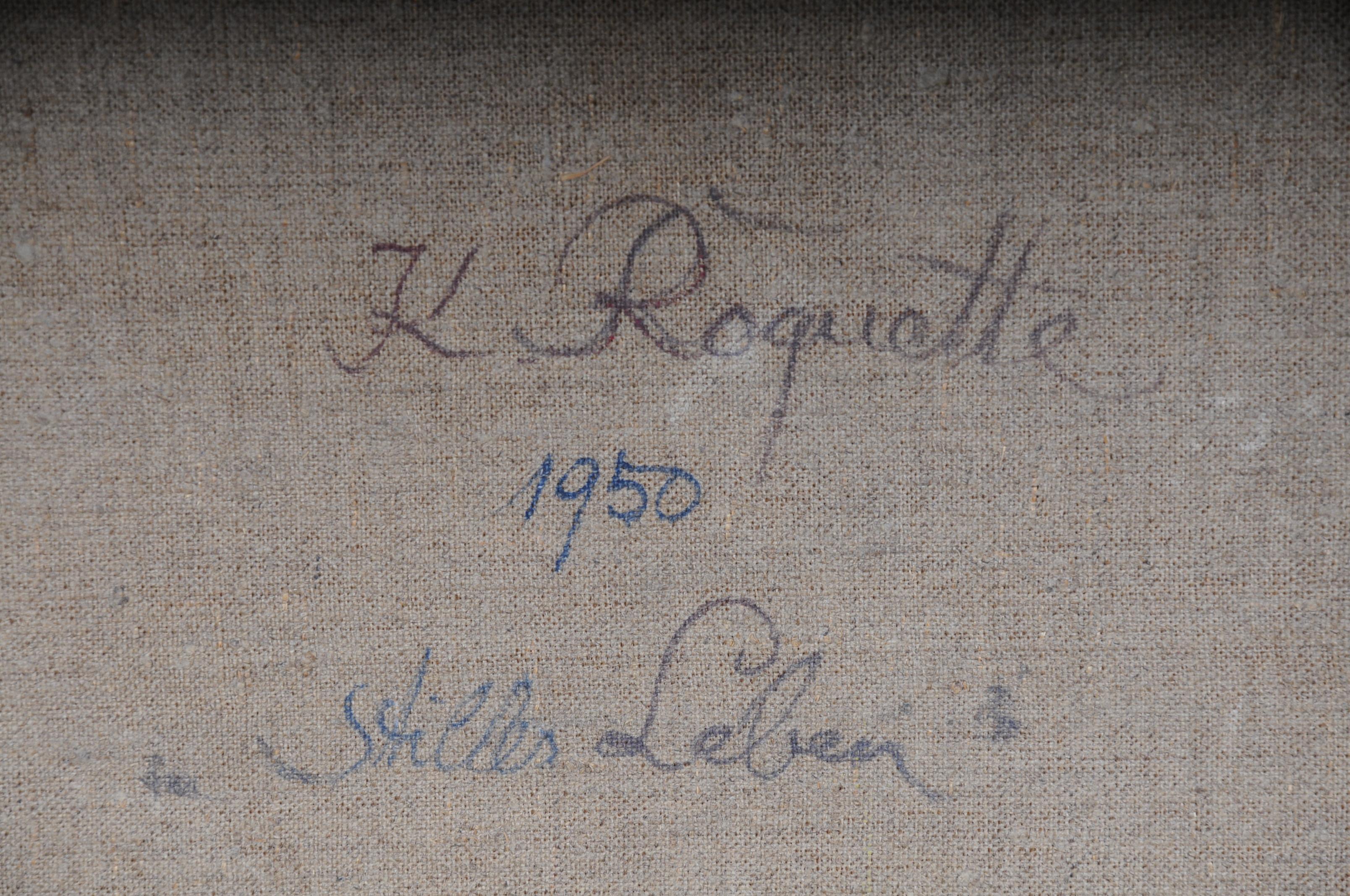 Schönes Ölgemälde, Rehkitz, signiert K. ROQUETTE, 20. Jahrhundert im Angebot 12