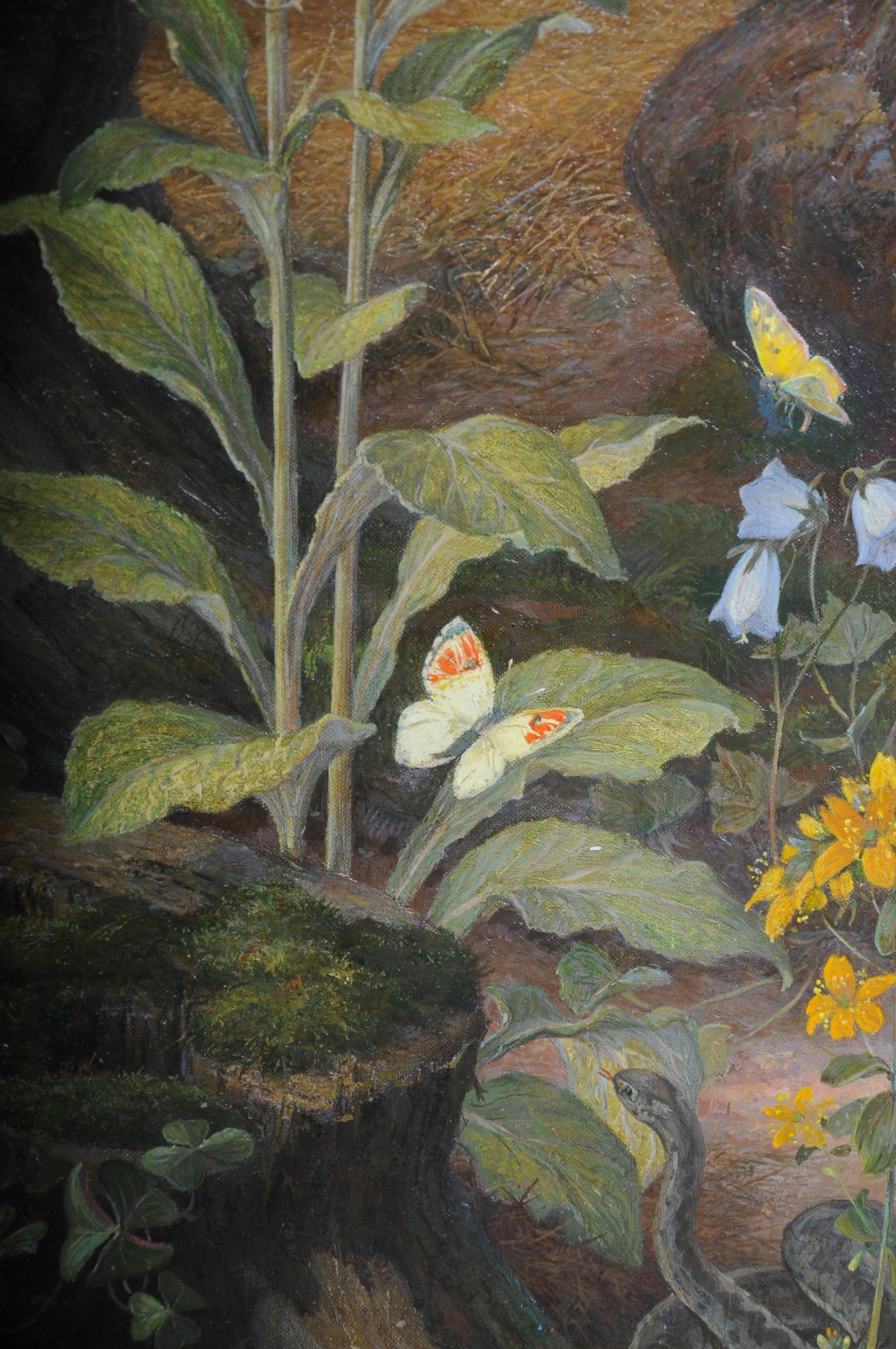 Belle peinture à l'huile de faon, signée K. ROQUETTE 20ème siècle en vente 2