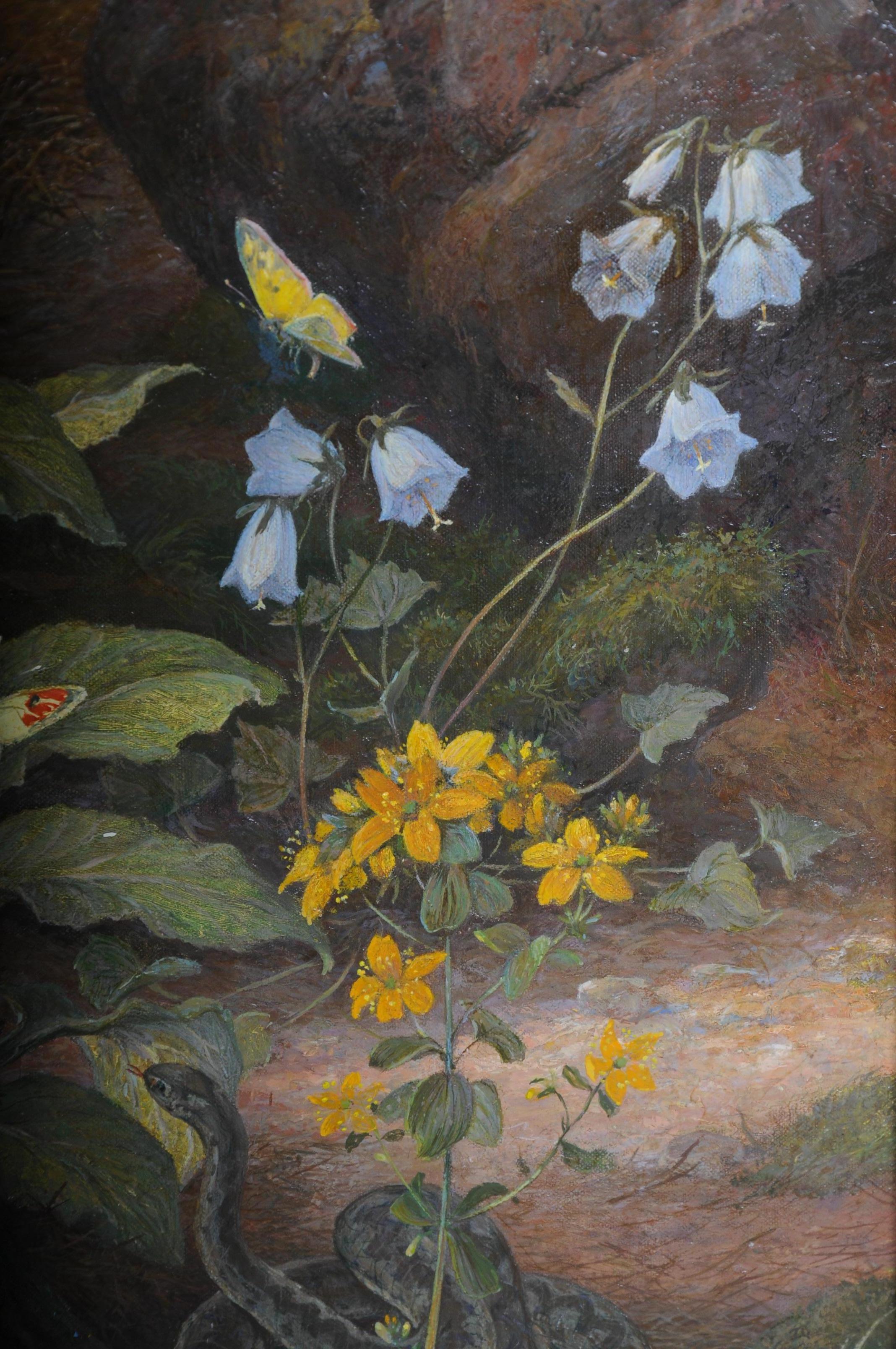 Belle peinture à l'huile de faon, signée K. ROQUETTE 20ème siècle en vente 3