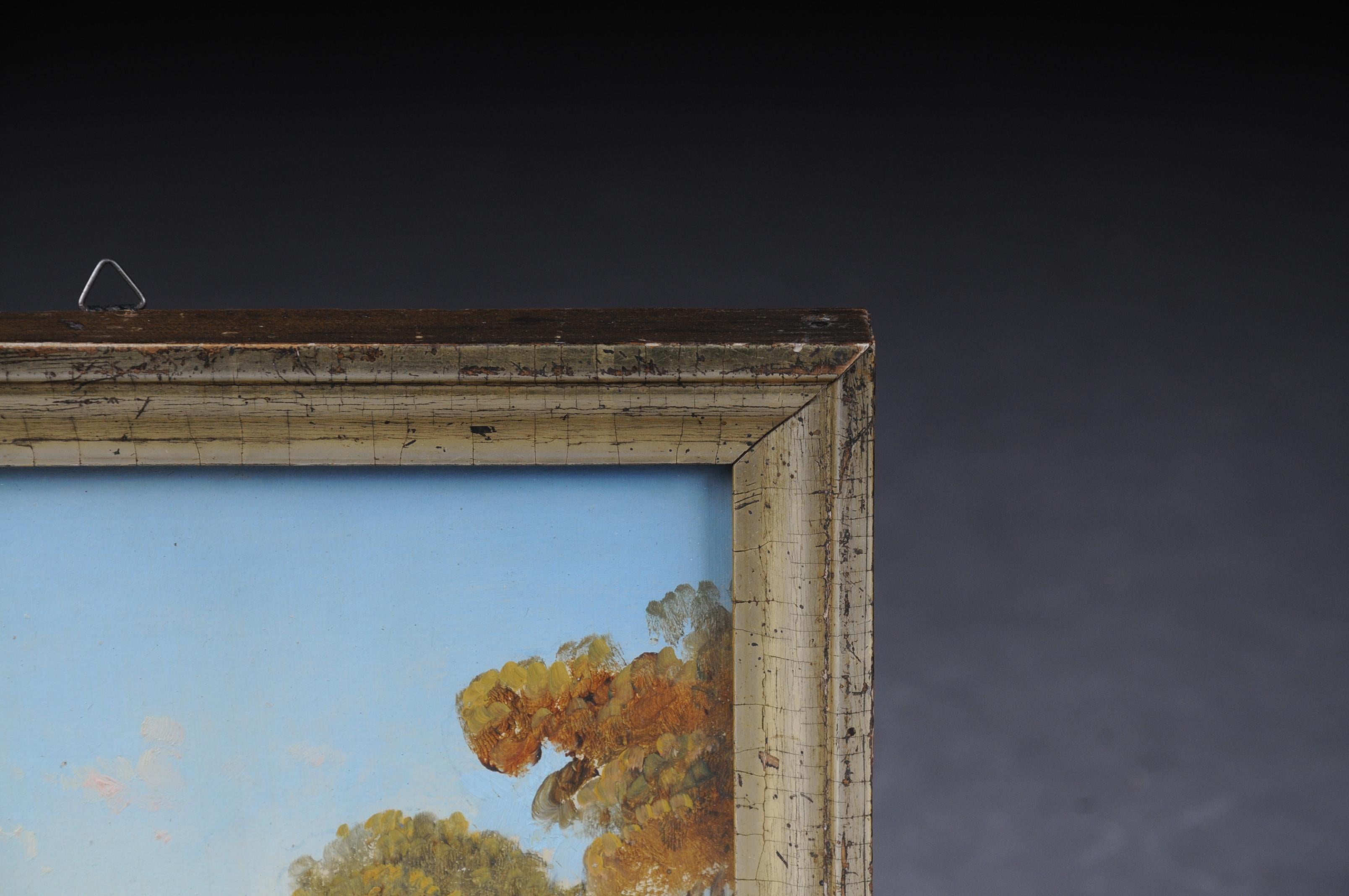Allemand Magnifique peinture à l'huile Paysage Idyll de Carl G. Wegener Potsdam en vente