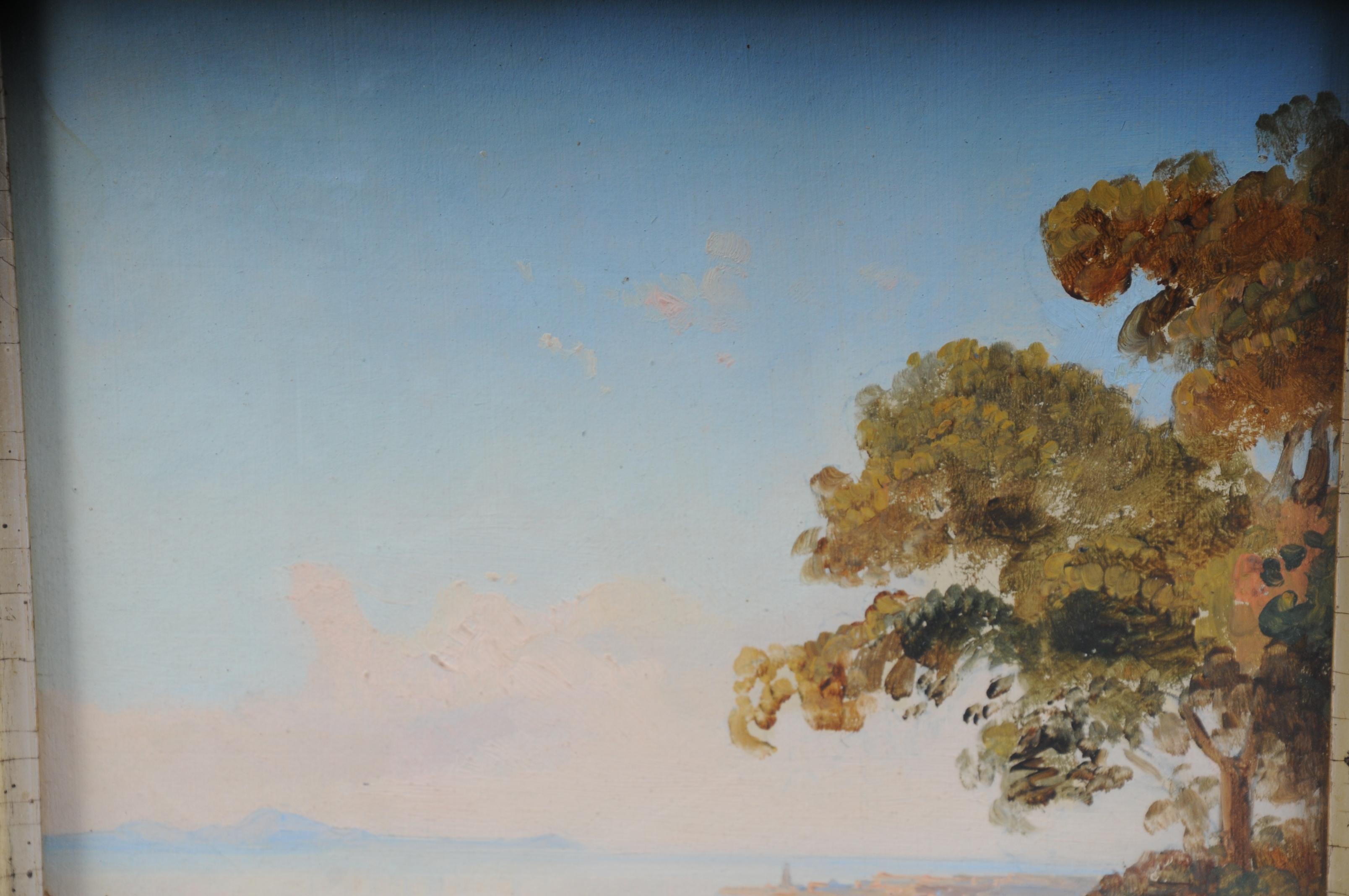 Peint à la main Magnifique peinture à l'huile Paysage Idyll de Carl G. Wegener Potsdam en vente