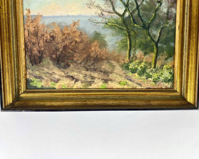Beautiful Oil Painting on Canvas Vintage Landscape For Sale at 1stDibs