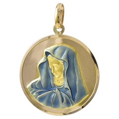 Beautiful Old and Enamel Madonna Charm/Pendant