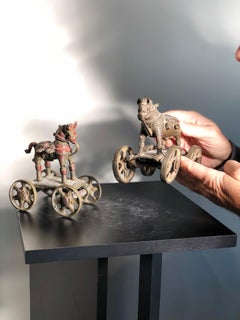 Beautiful Old Bronze Horse Pair Temple Toys Collected in Mumbai
