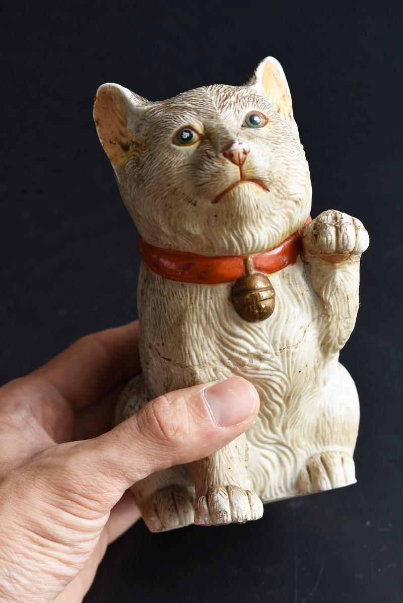 Beautiful Old Japanese Rare Pottery Cat/ Beckoning Cat/ Kutani Ware/ Meiji Era 14