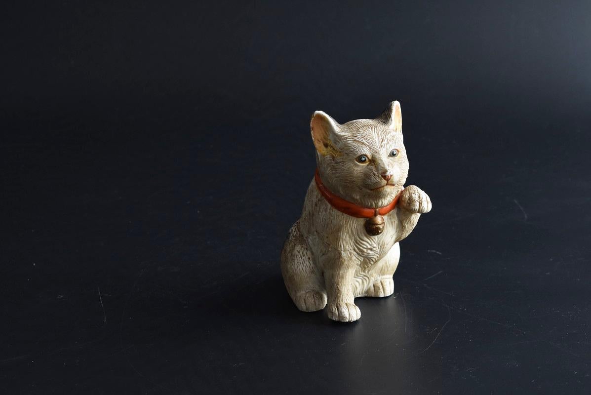 Beautiful Old Japanese Rare Pottery Cat/ Beckoning Cat/ Kutani Ware/ Meiji Era 15