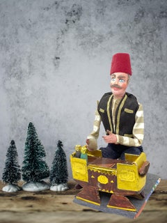 Beautiful Old Oriental Guy Candy Container Secret Chamber Figure, Vintage German