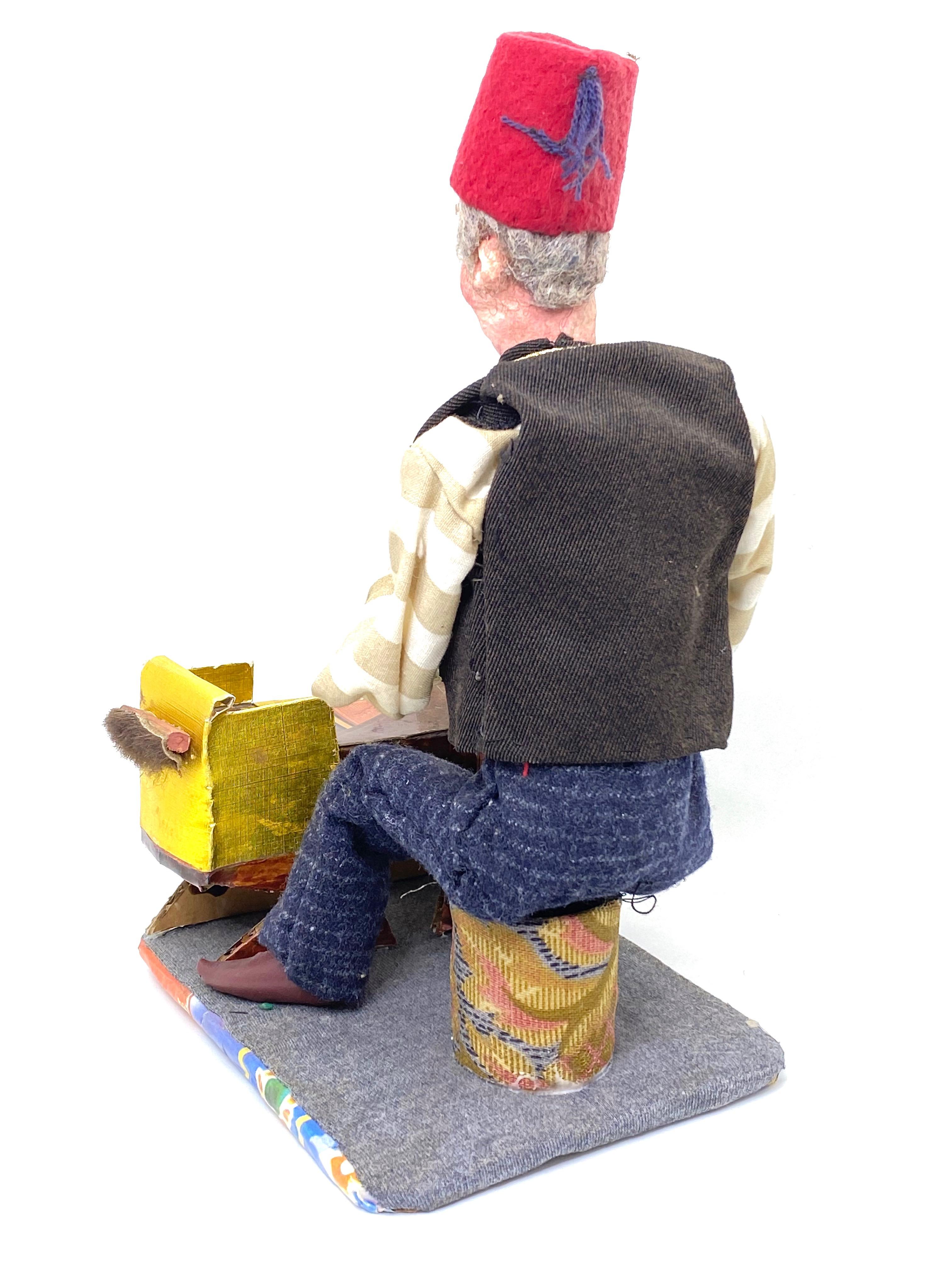 Beautiful Old Oriental Guy Candy Container Secret Chamber Figure, Vintage German For Sale 1