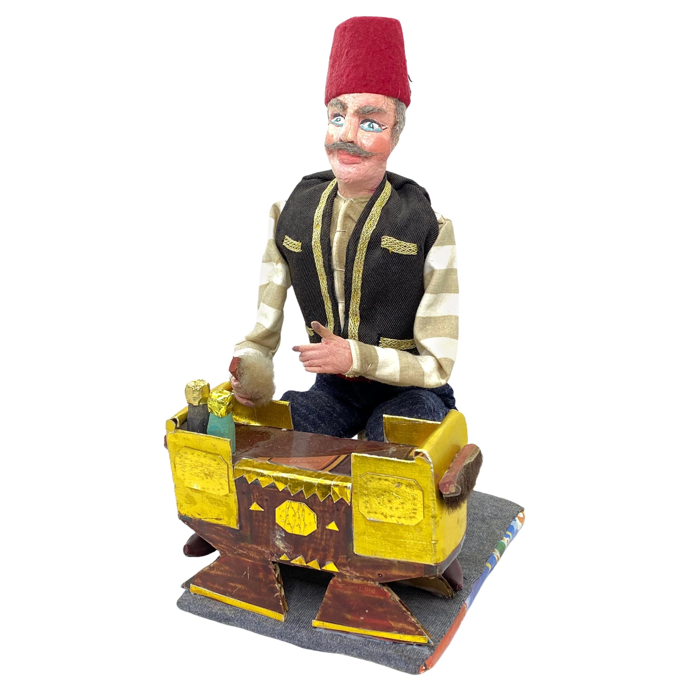 Beautiful Old Oriental Guy Candy Container Secret Chamber Figure, Vintage German For Sale