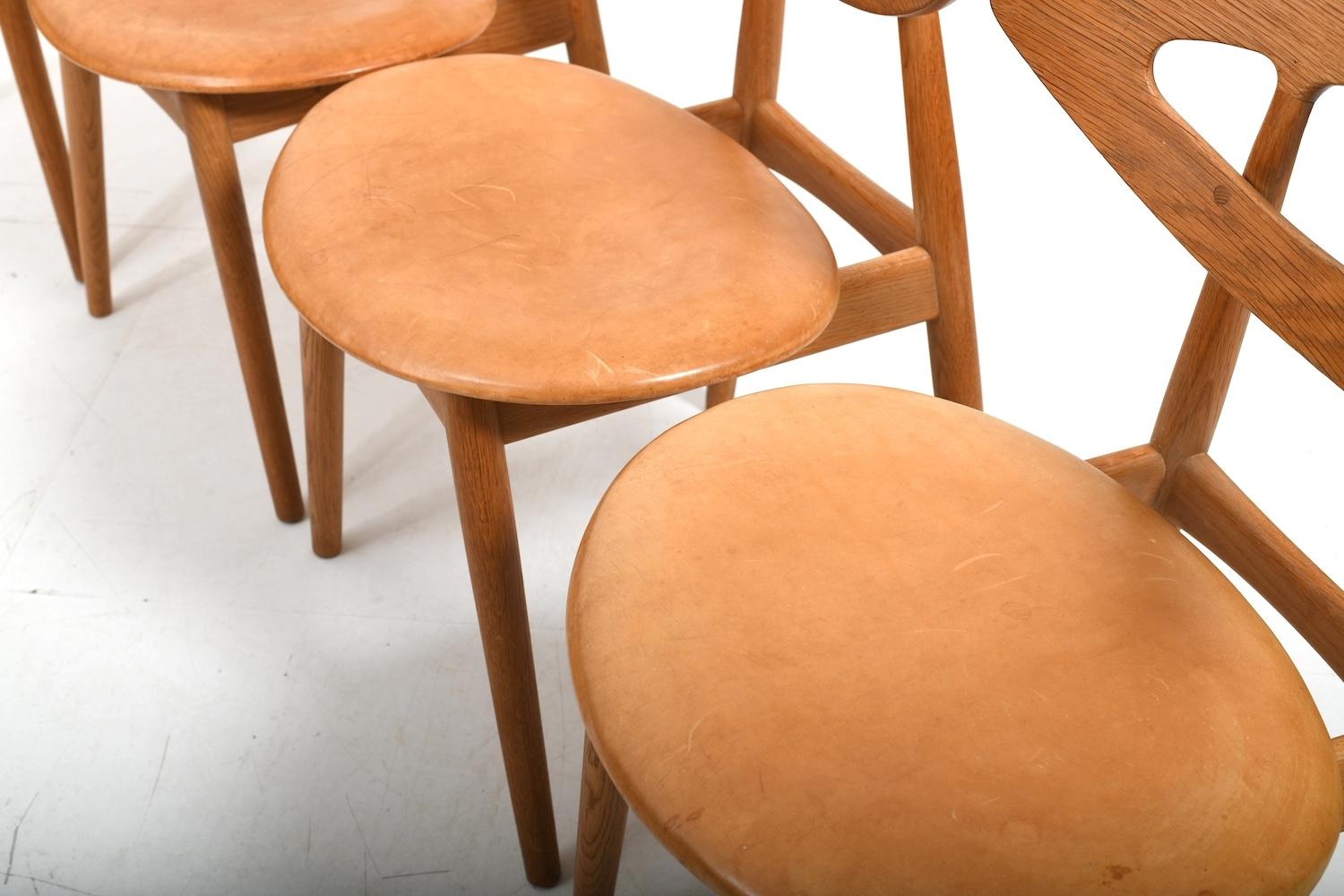 Danish Beautiful old Set of Eye Chairs by Ejvind A. Johansson