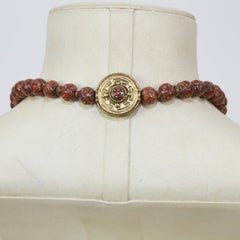 Beautiful Old Tibet Reconstructed Coral Beads Gilt Silver Necklace