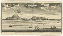 Beautiful Old View of Spice Island Banda Neira with Fort Nassau, Indonesia, 1726