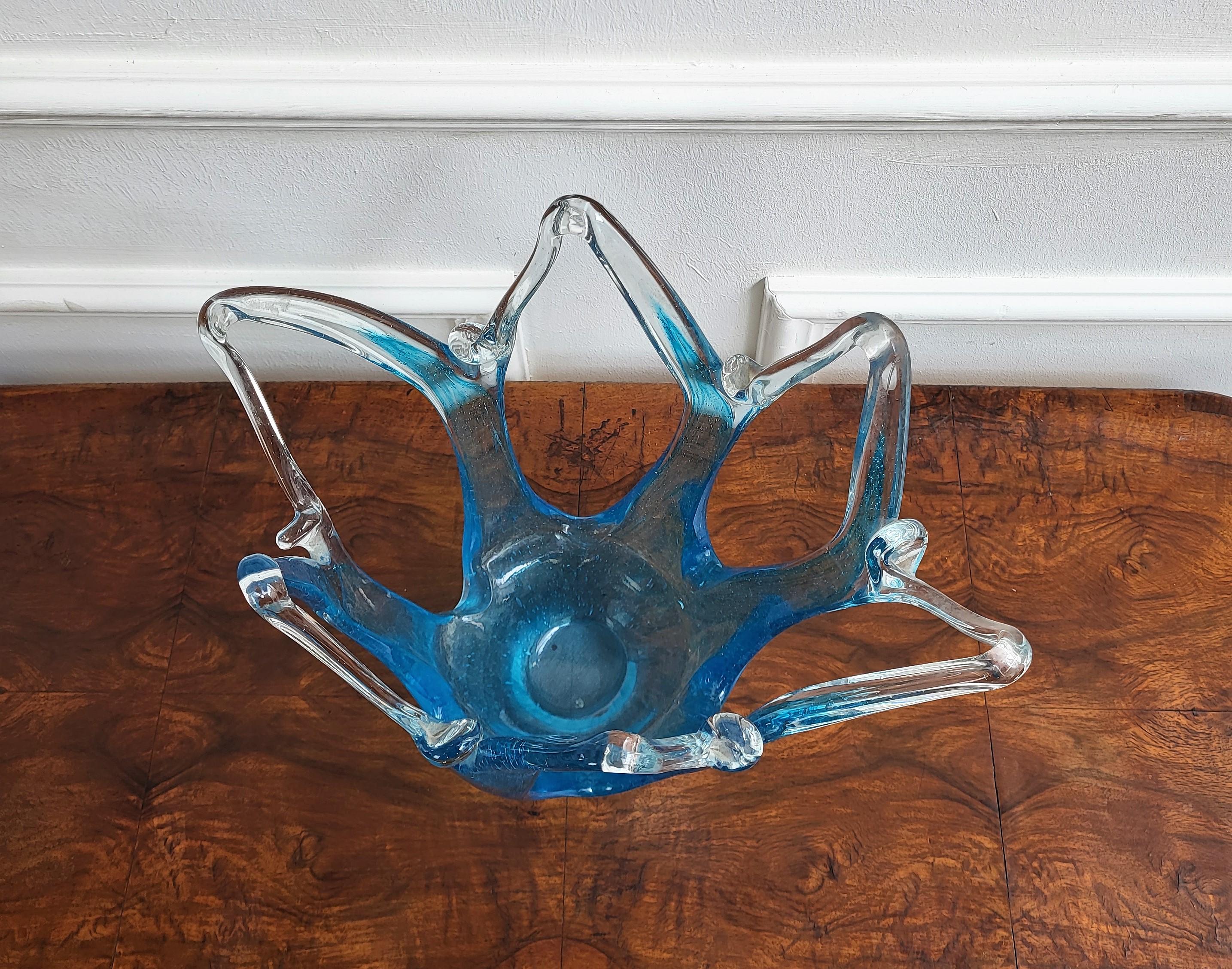 20th Century Beautiful Ombre Effect Blue Murano Glass Vase from 1970s, Italy