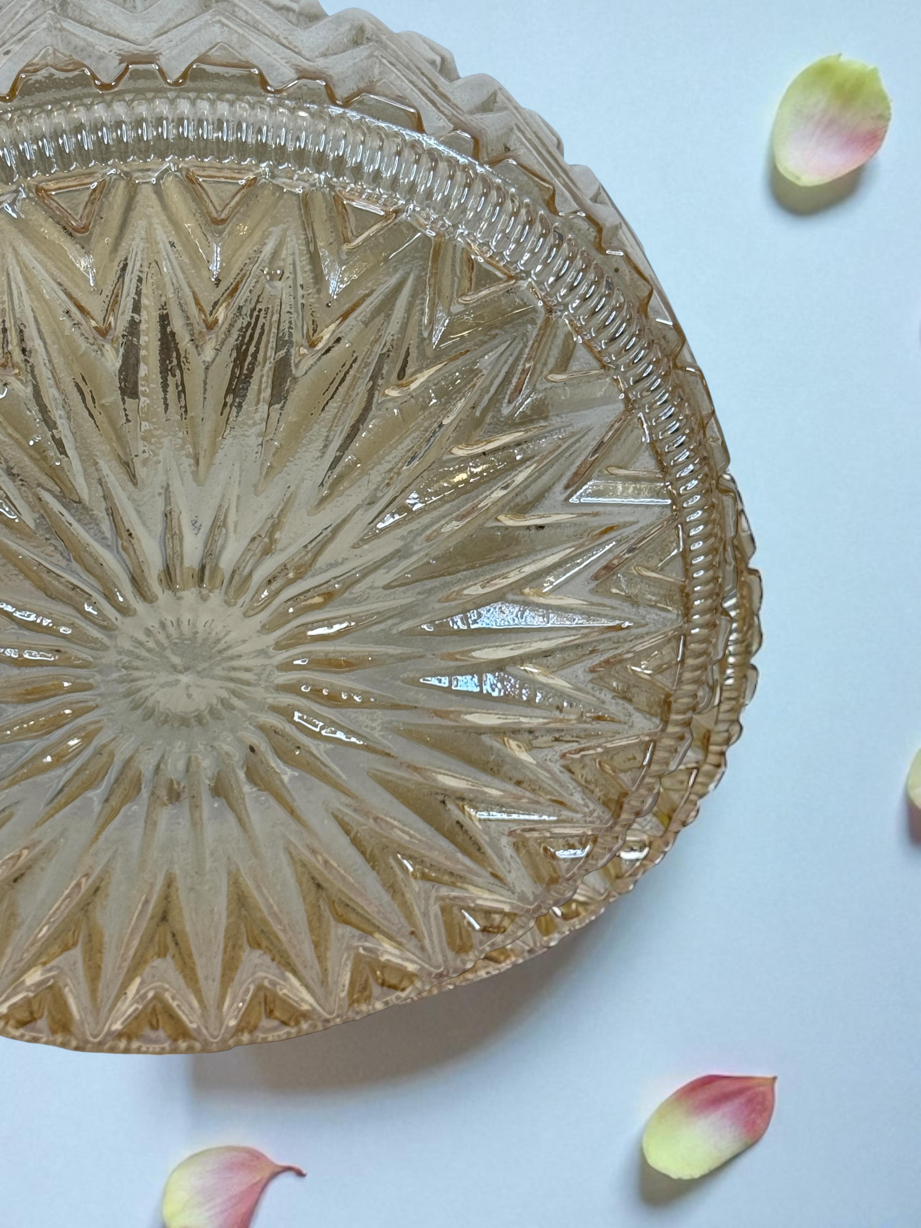 Beautiful one Light Starburst Pattern Flush Mount by Austrian Company, 1960s 6