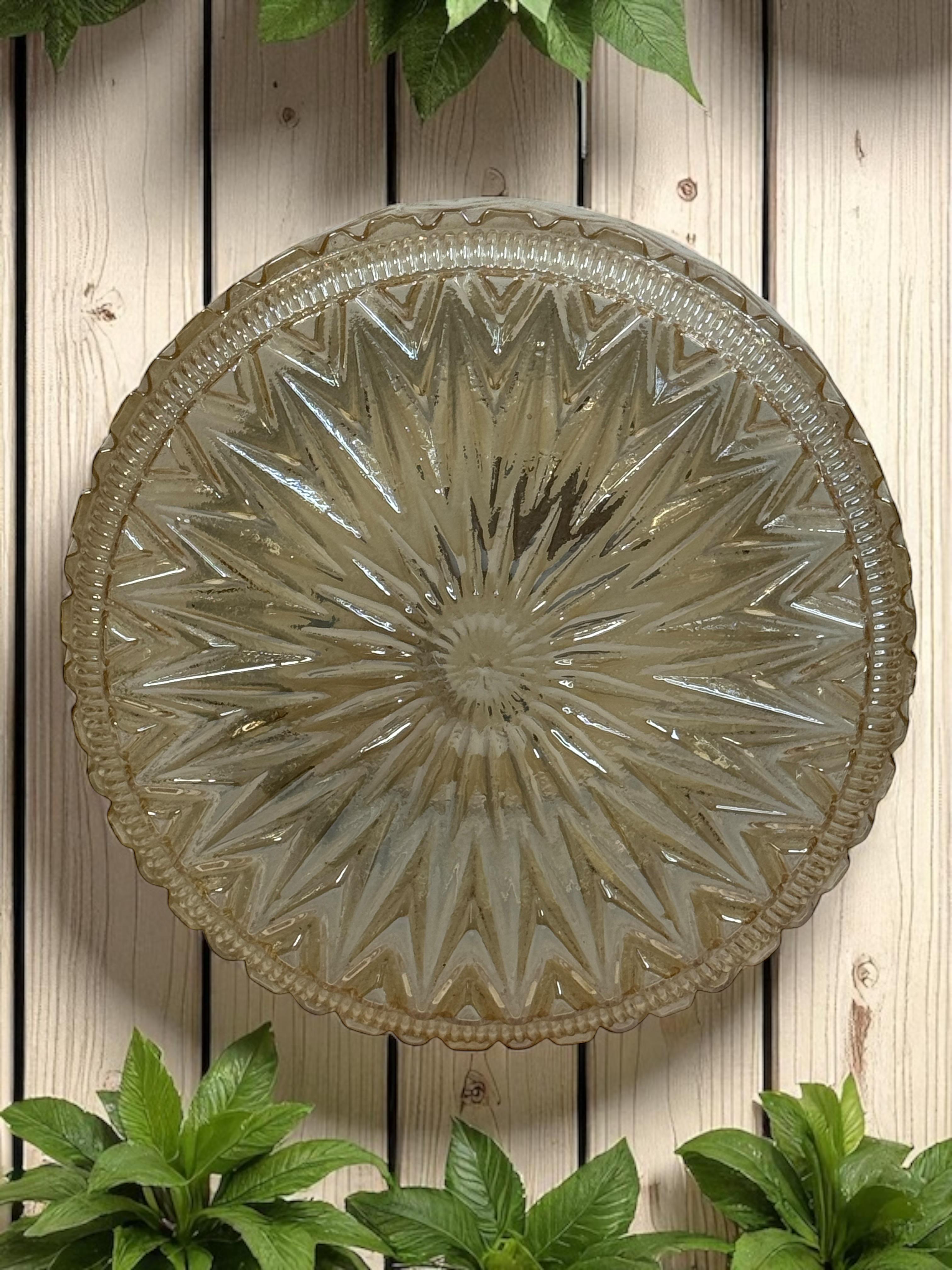 Beautiful one Light Starburst Pattern Flush Mount by Austrian Company, 1960s 7
