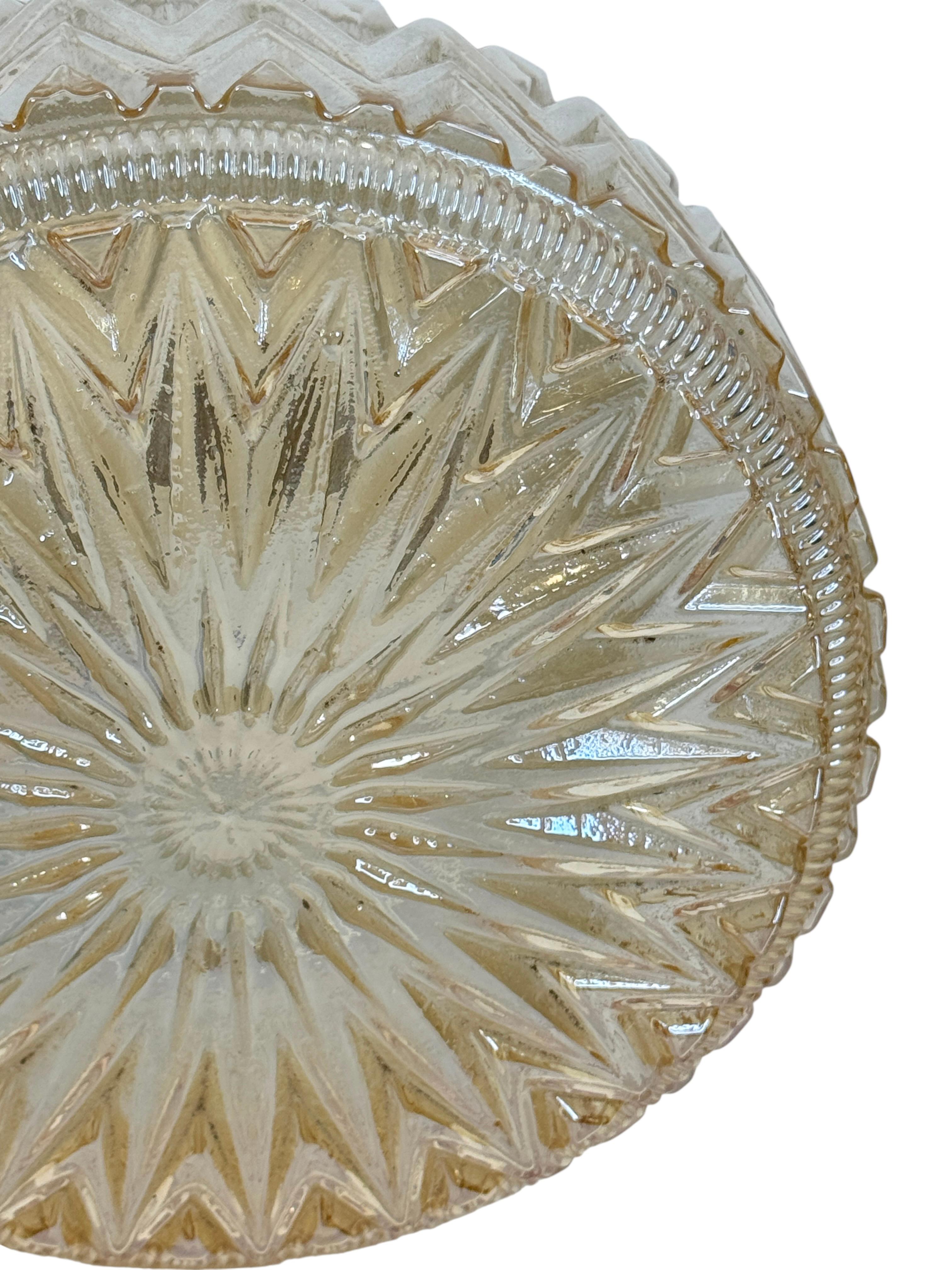 Mid-20th Century Beautiful one Light Starburst Pattern Flush Mount by Austrian Company, 1960s