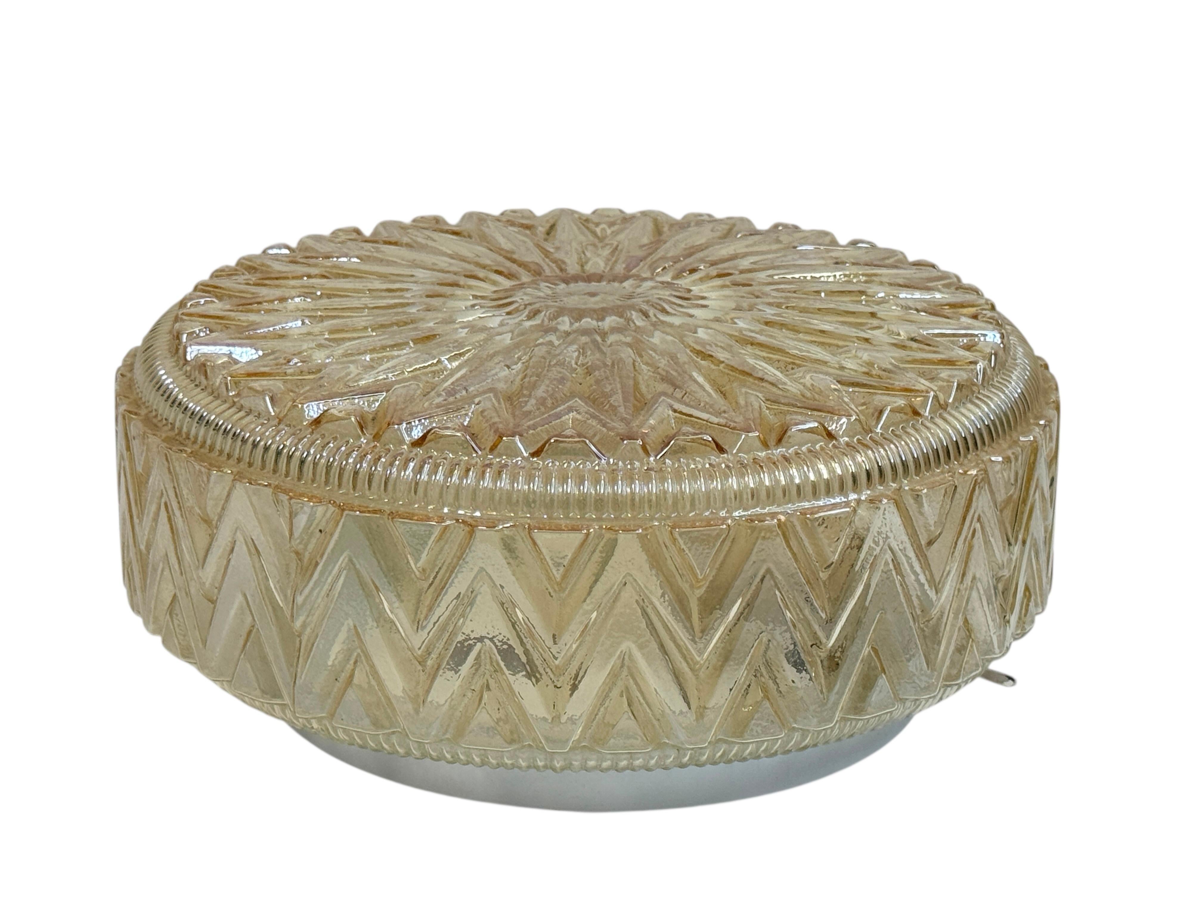Beautiful one Light Starburst Pattern Flush Mount by Austrian Company, 1960s 1