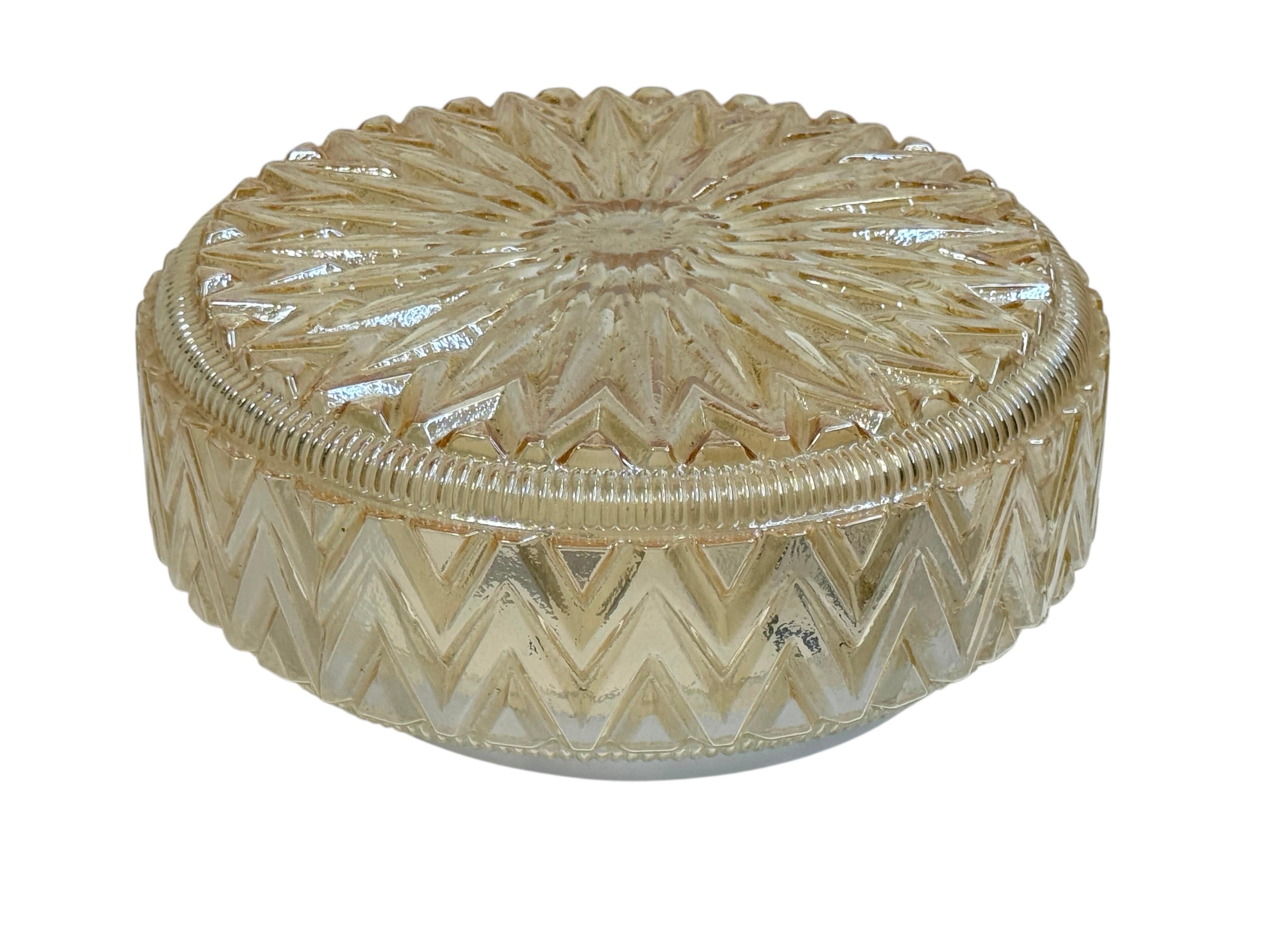 Beautiful one Light Starburst Pattern Flush Mount by Austrian Company, 1960s 2