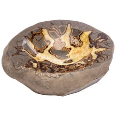 Beautiful One of a Kind in Organic Shape Septarian Bowl from Utah