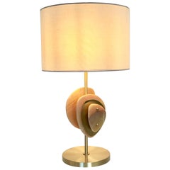 Beautiful Onyx and Brass Table Lamp "Satellite"