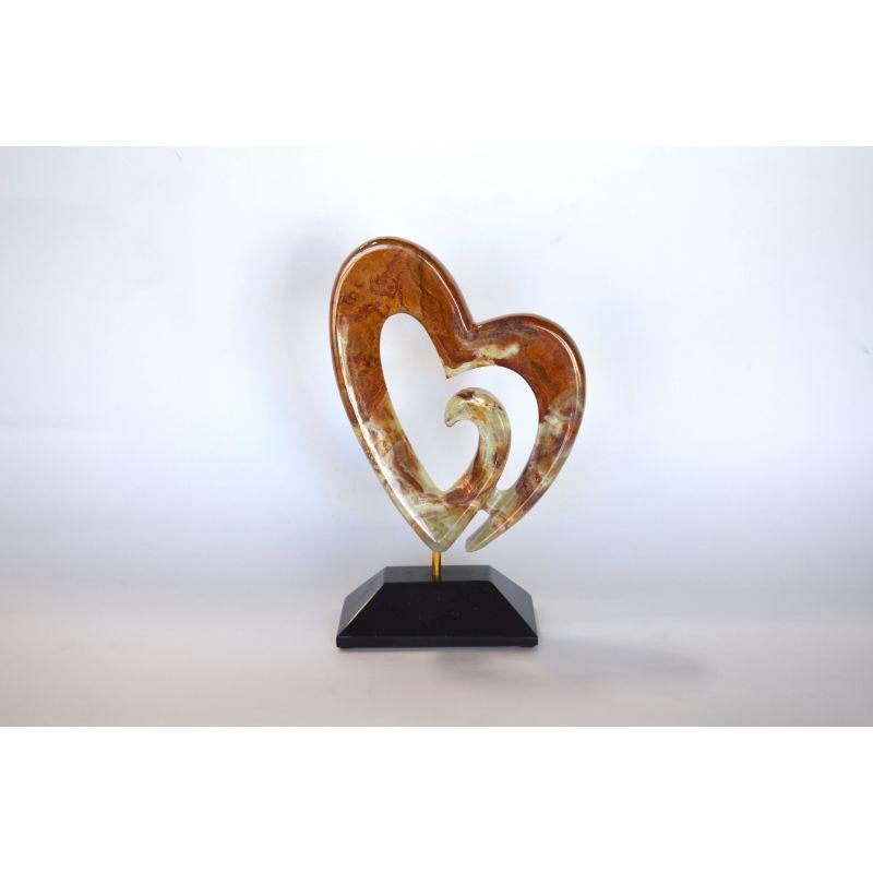 Beautiful onyx heart sculpture.
