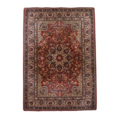 Beautiful oriental rug with cream, blue, red and pink, 246x172cm