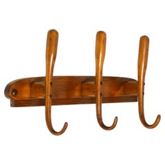 Beautiful original 1930s wall coat hook rack made of bentwood  Made in Austria