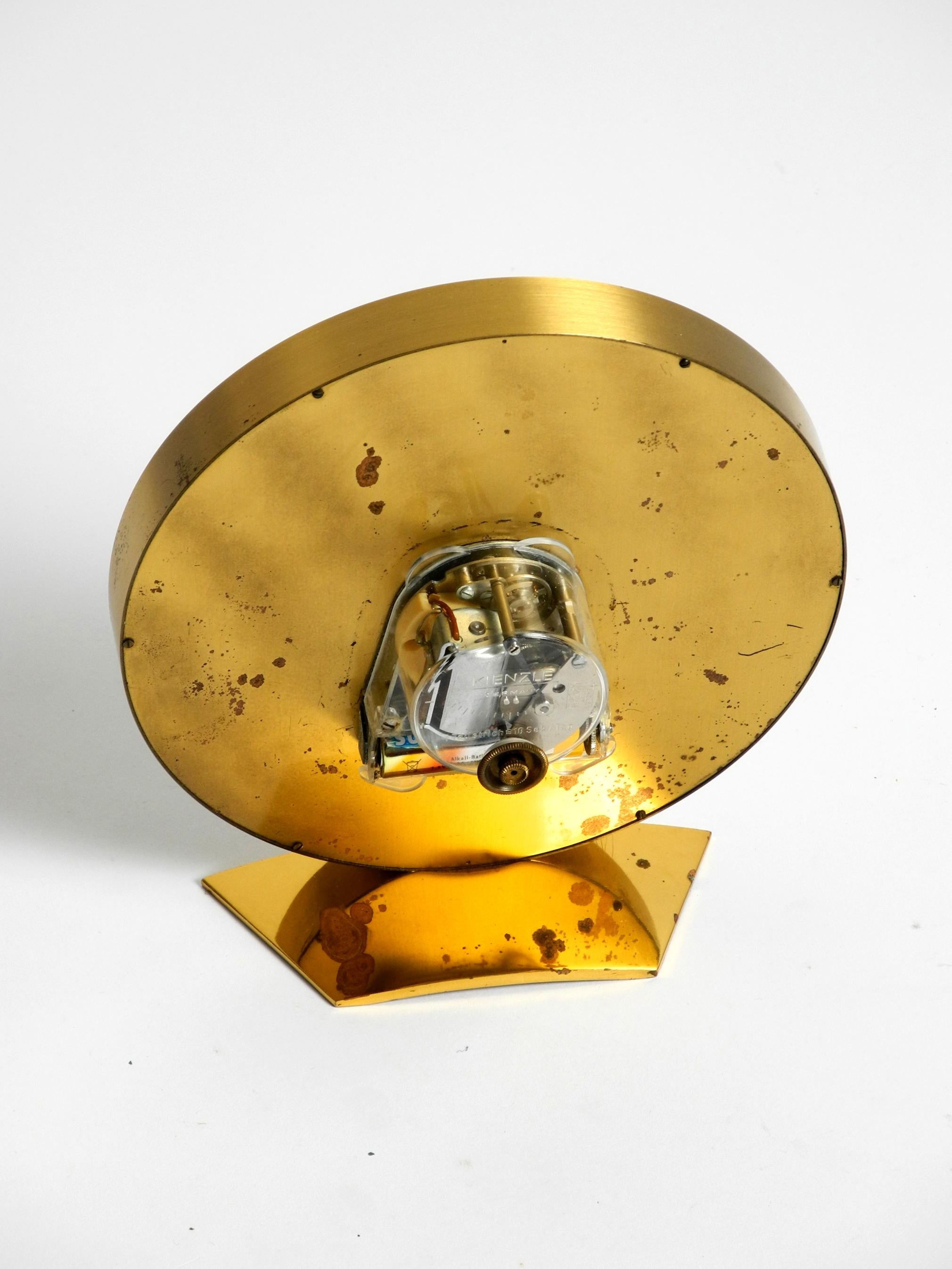 Beautiful original 1960s heavy brass table clock from Kienzle Electric 4